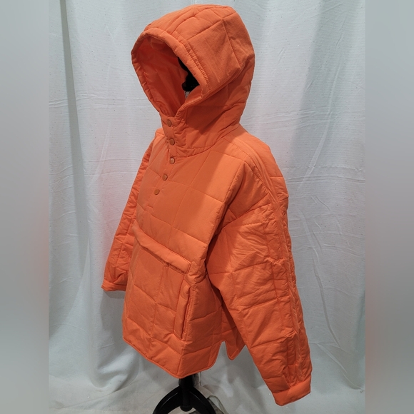 Orange Puffer Pullover Jacket Size Large Loose Fitting - Picture 5 of 10